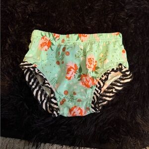 Matilda Jane Mint Floral and Zebra Diaper Cover